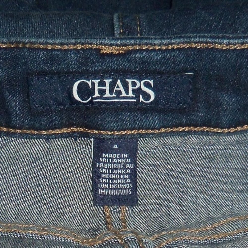 CHAPS Patchwork Distressed Dark Denim Ankle Jeans - Women's Size 4 - (30x28) - Picture 7 of 8